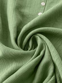 EMERY ROSE 女士纯色简约纽扣装饰背心，夏季 - 綠色 - 查看 4