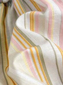 Loomiva Young Girl Colorful Striped Double Layered Ruffle Hem Short Skirt - Multicolor - View 3