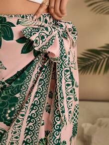 Travachic Plus Size Allover Print Wrap Around Style Summer Fashion Vacation Skirt - Multicolor - View 3