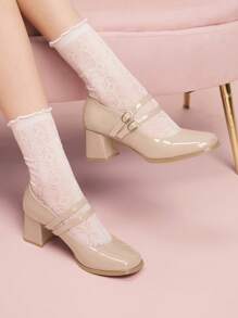 CUCCOO DOLLMOD Cuccoo Women's Adjustable Buckle Design Fashion High Heels - Baby Pink - View 1