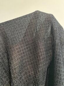 SHEIN ICON Sexy Metallic Bodycon Mini Dress, Summer - Black - View 9