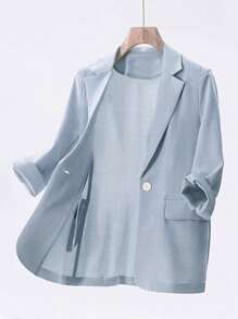 Franclia Women Suit Shorts Set, Lightweight High-Quality Professional Casual Blazer