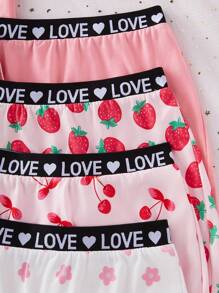 Set de 8 piezas de ropa interior para niñas con estampado de corazones y cintura elástica