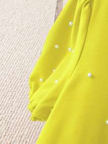 SHEIN Clasi 女式编织泡泡珠休闲夏装 - 黃色 - 查看 3