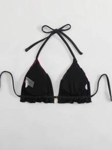 Swim Vcay 女士泳衣上衣，莲花印花，性感吊带三角比基尼泳装 - 彩色 - 查看 8