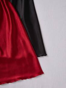 SilkySpell 2 件套优雅简约风格吊带睡袍套装奢华家居服 - 彩色 - 查看 3