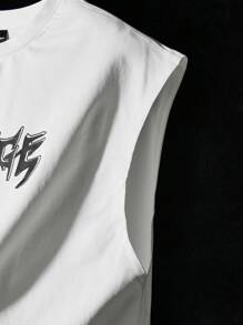 NEON BLANC Camiseta holgada de manga de murciélago con estampado gráfico de letra gótica para hombre, edición de ropa de calle de verano