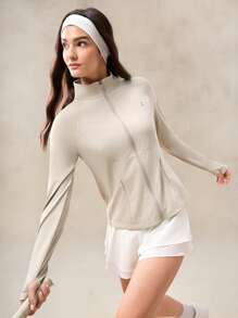 OutZeal 女士防晒夹克 健身服 夏季长袖上衣 防紫外线 凉爽触感 修身剪裁 带拉链口袋和拇指孔