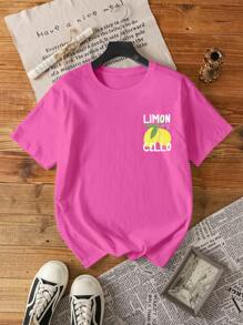 Glissea Áo thun cổ tròn tay ngắn cho nữ, thời trang cho mùa hè - Màu Hồng Tươi - Xem 2