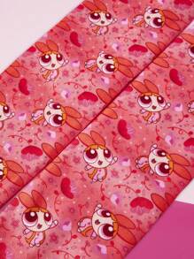 THE POWERPUFF GIRLS X SHEIN 1 Pair Full Pattern Printed Long Socks - Multicolor - View 2