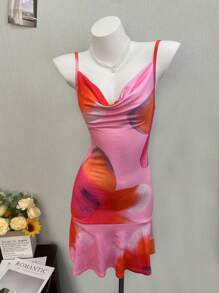 INAWLY Standard Size Women Vacation Spaghetti Strap Short Dress - Multicolor - View 3
