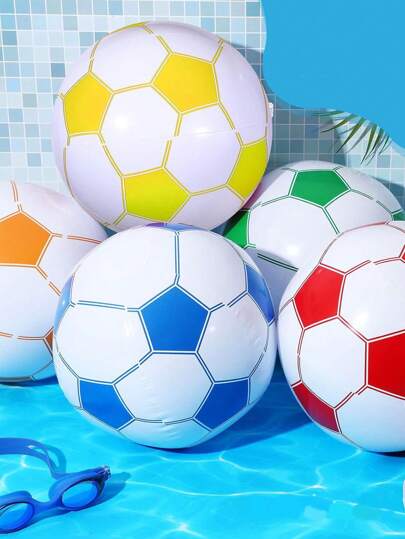 1pc/5pcs Cross Border Inflatable Beach Football/Beach Ball/Swimming Pool Decoration PVC Inflatable Advertising Ball, World Cup, Water Inflatable Football, Suitable For Party Decoration On The Beach Or Swimming Pool, Outdoor Sports Ball For Water Gaming Activities