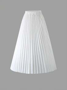 SHEIN 2pcs Teen Girls Contrast Color Single-Breasted Vest And Pleated Skirt Casual Outfit - Black and White - View 5