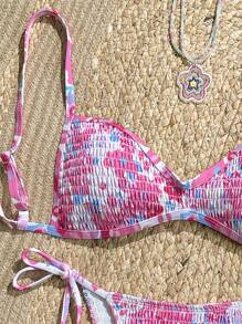 Swim Mod 女式宽肩带全印花比基尼泳装套装，夏季 - 彩色 - 查看 6