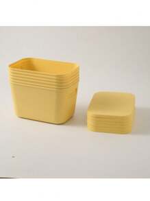 SHEIN 4PCS Storage Boxes, 4 PCS Storage Covers, Desk Stationery Organizer, Books, Cosmetics, Snacks, Underwear, Kitchen Essentials, Dormitory Basket With Handles, Bathroom Storage Basket, Back To School Supplies, Kitchen, Kitchen Accessories, Kitchen Tools, Organizer, Makeup Organizer, Wedding Supplies, Floral Decoration, Household Items, Table, Home Decoration, Home Storage, Room Decoration, Bedroom Decoration