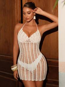 Swim Oasis Ärmellose Damen Strandkleid mit Rollkragen Einfarbig, modisch für den Sommer