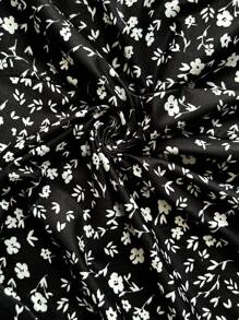 SHEIN Maternity Short Sleeve Dress, Fashionable For Summer - Black - View 4