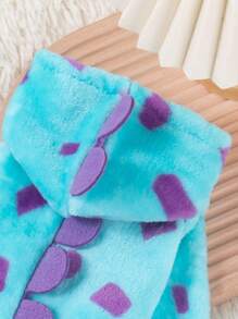 PETSIN Cute Polka Dot Monster Plush Warm Dinosaur Cosplay Pet Jumpsuit, For Autumn/Winter