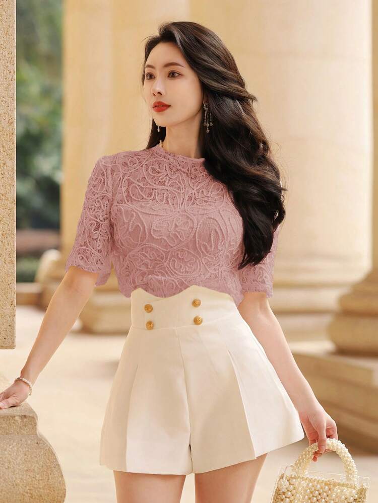 Women's Elegant Bohemian Style Short Sleeve T-Shirt, Summer New Arrival