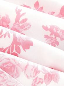 SHEIN MOD Women's Romantic Floral Print Halter Mid-Length Dress