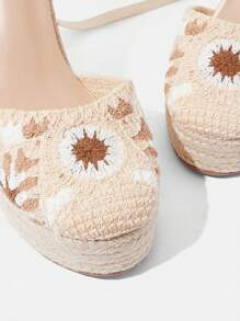 Styleloop Women's Rope Woven Platform Wedge Sandals, Suitable For Party, Wedding, Daily Wear, Vacation