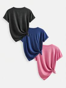 Velisys Velisys Women's Printed Short Sleeve Crew Neck Athletic T-Shirt, Summer - Multicolor - View 2