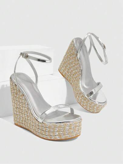 CUCCOO SZL Women Summer Rope High Heel Platform Sandals