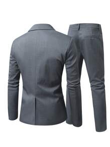 Manfinity Mode Plus Size Men's Long Sleeve Suit Set