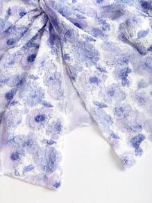 Sweetra Women's Sexy Halter Neck Knot Lace Mesh Fitted Summer Camisole Top - Purple - View 6