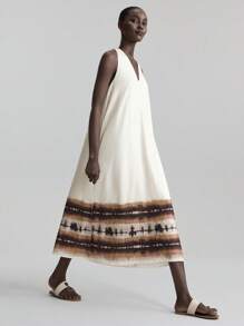 Ontre 2025 New Styles For Women Autumn Women's Clothing Seasonal Clothing Autumn Clothing Fall Back To School School Clothing 2000s Style Women's Country Clothing Old Money Style Women's Office Clothing Business Casual Women's Clothing Dating Outing Airport Party Clothing Long Dress Sleeveless V-Neck Fashion Suitable For Summer Tie Dye Maxi Dress Sleeveless Maxi Dress Summer Dress Casual Dress