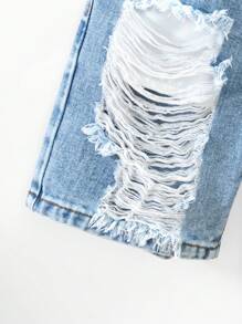 SHEIN Explorewe Young Boys Denim Two Pieces Outfits - Medium Wash - View 5