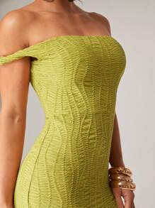 Silquee Women's Elegant Olive Green Summer Seductive Party Dress, Off-Shoulder One Shoulder Stretch Fabric,Festival Beach Vacation Birthday Clothes - Green - View 3
