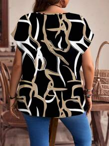 EMERY ROSE 休闲宽松圆领短袖加大码衬衫，适合夏季 Vcay 女士夏季服装女士夏季衬衫