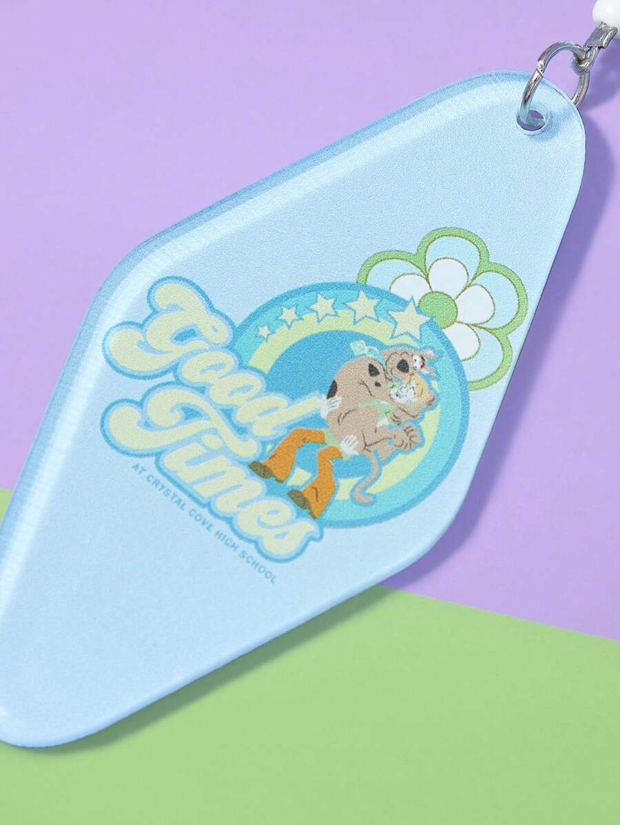 SCOOBY-DOO X SHEIN 1pc Cute Acrylic Alloy Bow Keychain, Bag Charm Accessory, Key Chain Finder Gift For Friends - Baby Blue - View 1