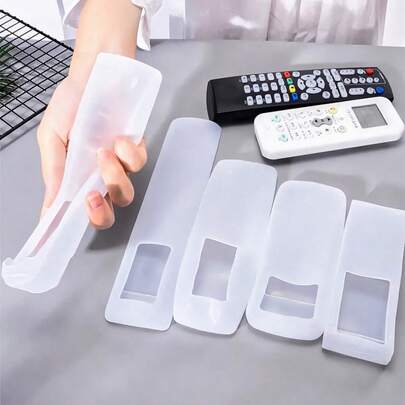1 pièce Ensemble de housses de protection en silicone pour télécommande (4 pièces), imperméable et anti-poussière, antichute, convient pour la télévision, la télécommande de climatiseur, usage domestique, hôtel et bureau. Pour l'école, le bureau, la maison, les voyages, les sacs, l'organisation, le stockage, les fournitures scolaires
