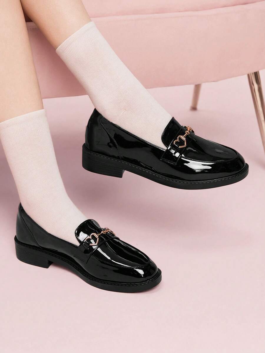 CUCCOO DOLLMOD Women's Classic Black All-Match Versatile Slip-On Loafers - Black - View 1