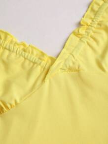 Sweetra Women's Solid Color Halter Neck Fashion Yellow Tank Top, Suitable For Summer - Yellow - View 5