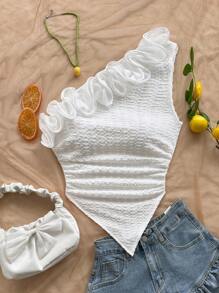 Soleia 浪漫花卉蕾丝边修身女士度假上衣，适合音乐节、波西米亚风、节日约会、下午茶