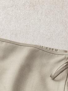 Franclia 毕业季休闲百搭吊带不规则下摆新款夏季卡其色纹理宽幅面料半身裙女士短裙女裙女士夏季服装夏季下装 - 卡其色 - 查看 4