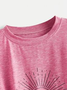 Velisys Velisys Women's Printed Short Sleeve Crew Neck Athletic T-Shirt, Summer - Multicolor - View 6