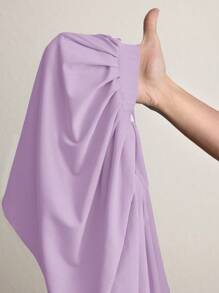 CourtClass Váy thể thao yoga không tay thường ngày cho nữ có khóa kéo xẻ phía trước và thiết kế hở lưng - Màu tím hoa cà - Xem 6