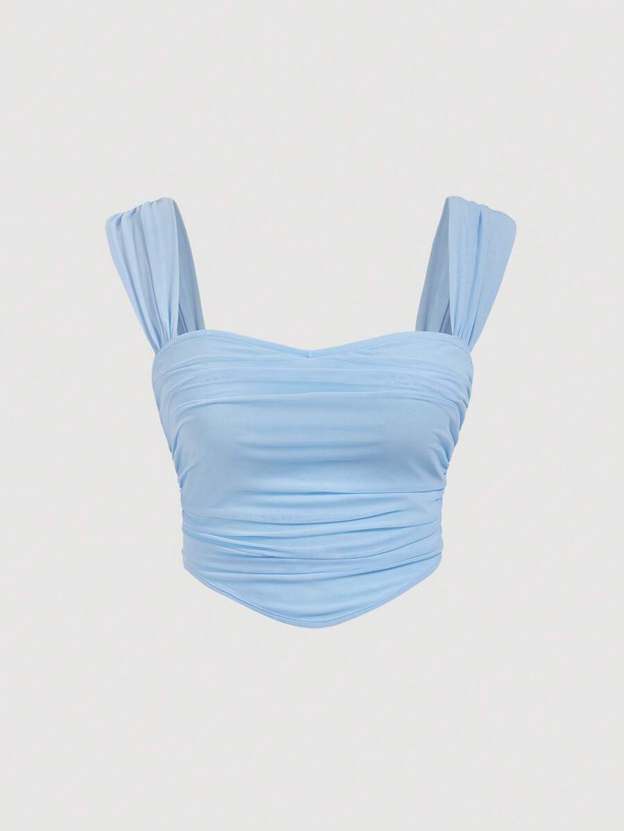 SHEIN MOD Áo ba lỗ màu xanh thời trang cỡ lớn, phù hợp cho mùa hè - Màu xanh lam - Xem 1