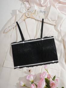 SHEIN Sujetador bandeau de encaje de moda para mujeres