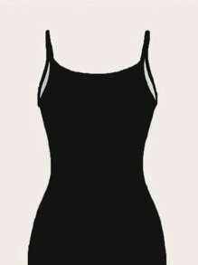 SHEIN EZwear Casual Minimalist Red Tropical Floral Allover Print Bodycon Maxi Dress, Suitable For Summer,Rave Outfits Festival,Summer Dresses For Women Suitable For Going Out - Black - View 6
