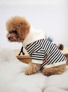 Sudadera con capucha a rayas para mascotas - Suéter suave y acogedor para gatos/perros, transpirable y elástico, diseño a rayas lindo, perfecto para mascotas pequeñas a medianas