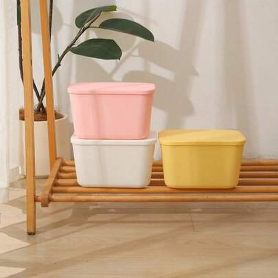 4个储物盒，4个储物盖，办公桌文具收纳盒，书籍，化妆品，零食，内衣，厨房必需品，宿舍带手柄篮子，浴室储物篮，返校用品，厨房，厨房配件，厨房用具，收纳盒，化妆品收纳盒，婚礼用品，花卉装饰，家居用品，桌子，家居装饰，家居收纳，房间装饰，卧室装饰