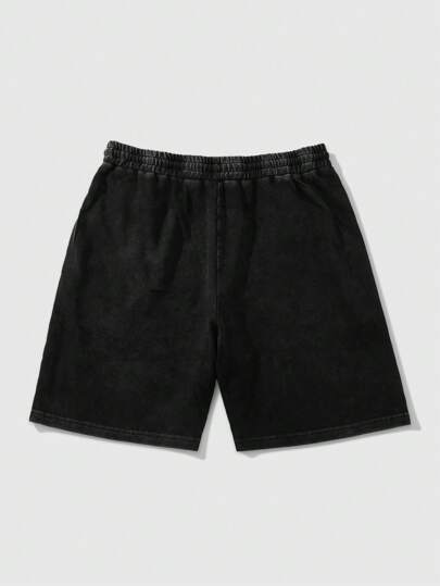 ROMWE Avant Pantalones cortos de verano para hombres con un nuevo diseño de estilo callejero estadounidense, con decoración de coloridos y brillantes diamantes de imitación. Presenta un patrón disperso de pequeñas gemas brillantes, diamantes y lentejuelas en verde, azul, rojo y amarillo, dando al tejido liso un aspecto brillante y visualmente atractivo, con un estilo general fresco y sencillo que resalta los detalles de los pantalones cortos