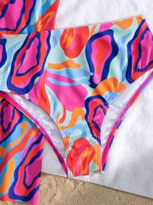 Summer Beach Vacation Random Print Swim Dress For Women - Multicolor - View 6