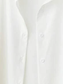 SHEIN MOOSTA Bộ đồ thường ngày đi nghỉ 2 món Cami nhún bèo cỡ lớn & Áo sơ mi trắng - màu đen - Xem 4