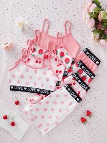 Set de 8 piezas de ropa interior para niñas con estampado de corazones y cintura elástica